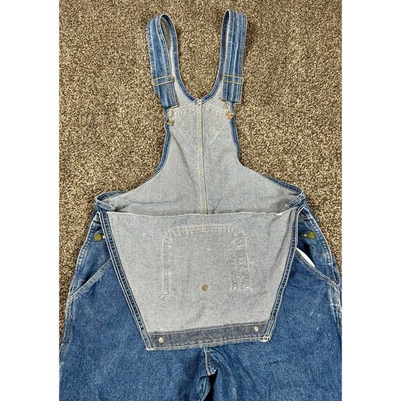 Vintage Pointer Brand Bib Overalls Made in USA W36 L-S Dark Blue Denim 14916 - Picture 6 of 15